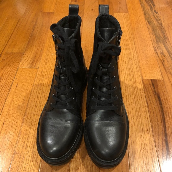 ANTONIO MELANI Shoes - Antonio Melani EUC Black Leather/Fabric Combat Boots